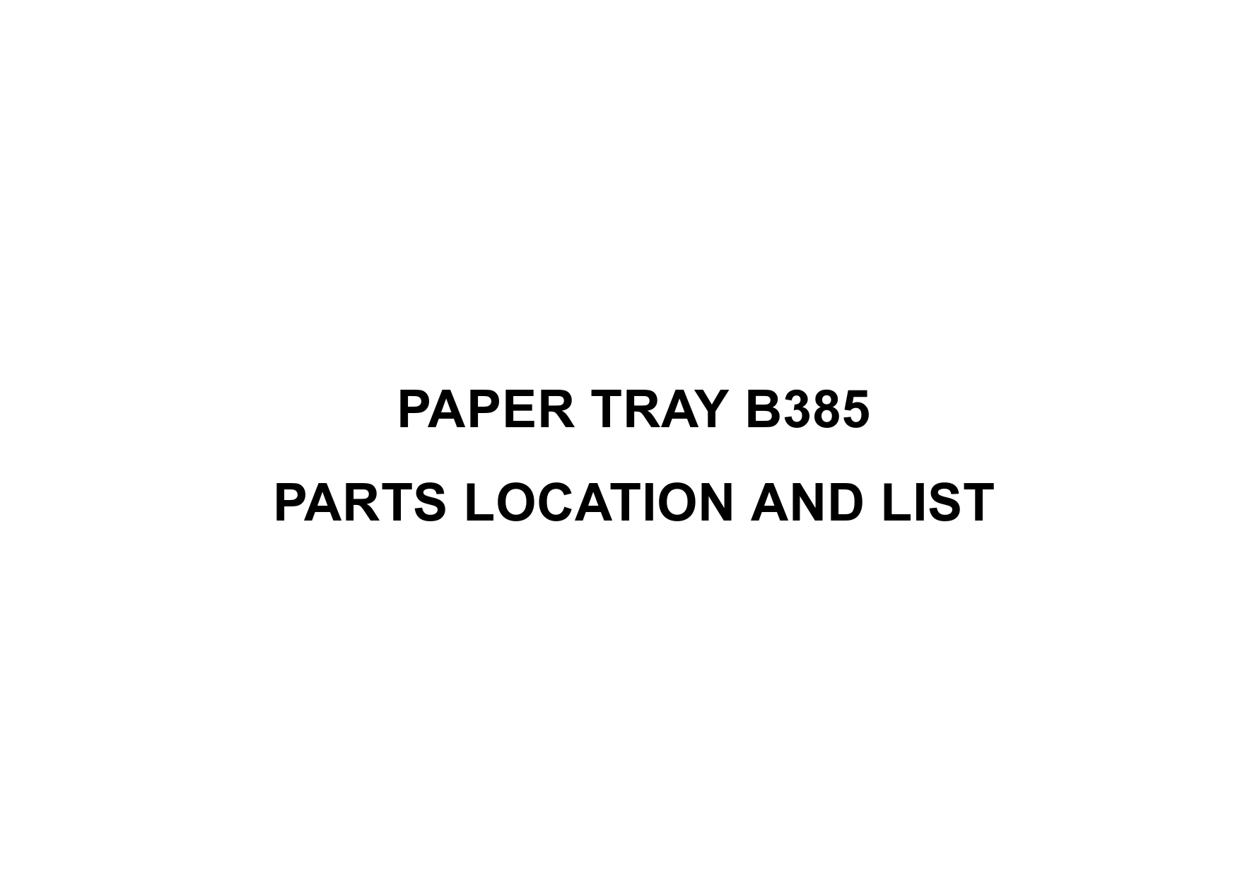RICOH Options B385 PAPER-TRAY Parts Catalog PDF download-1